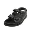 Chanel Black CC Velcro Flat Sandals 39 For Cheap