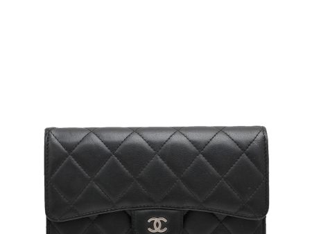 Chanel Black Classic Continental Wallet For Sale