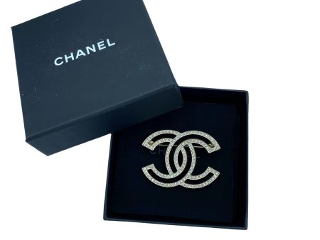 Chanel CC golden brooch rhinestones For Cheap