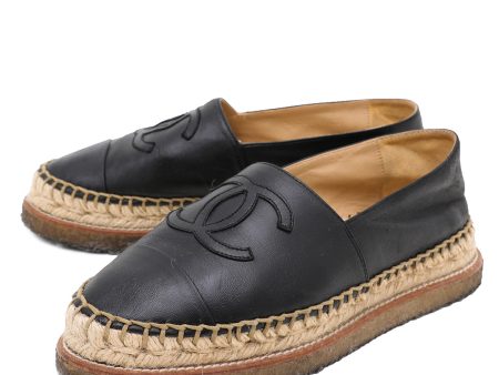 Chanel Black Double Platform Espadrille 37 For Cheap