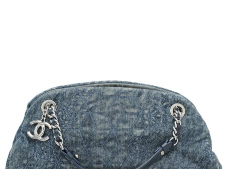 Chanel Blue Denim Camellia Just Mademoiselle Bag Sale