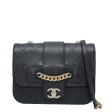 Chanel Black Front Chain Flap Medium Bag Fashion