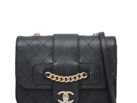 Chanel Black Front Chain Flap Medium Bag Fashion