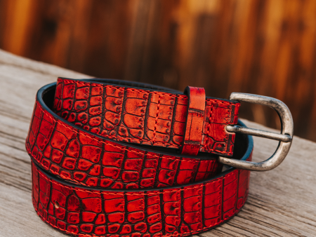 Classic Belt - Red Croco Online now