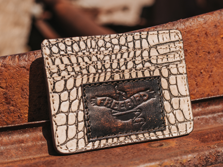 Cc wallet - Taupe croco Hot on Sale